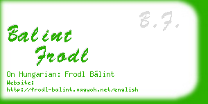 balint frodl business card