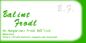balint frodl business card